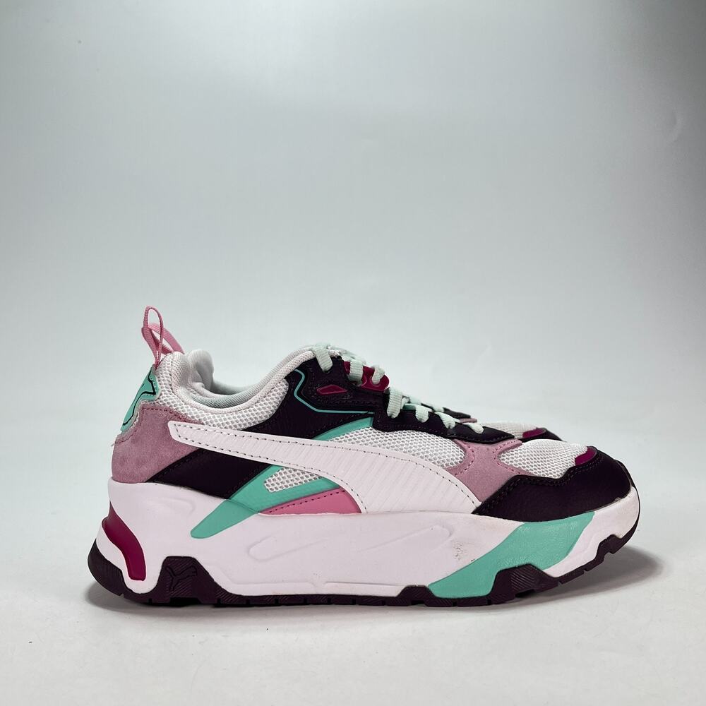 PUMA Trinity White Mint Mauve Chunky Lifestyle Sneakers 390838-16 Youth Size 4